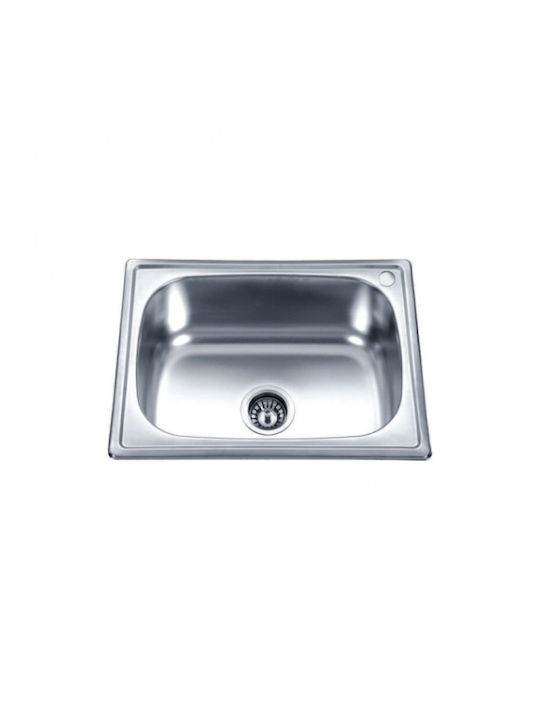 Inter Ceramic Drop-In Мивка Inox със смесител Ш60xД45см Сребрист