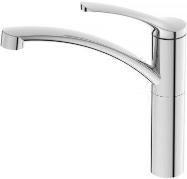 Inter Ceramic Icf Вграден Кухненски Мивка Вдясно Inox със Смесител М78xШ43.5см Сребрист
