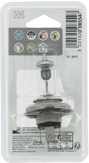 Michelin Lamps Car Endurance High Power "Life +50%" H4 Halogen 12V 55W 1pcs