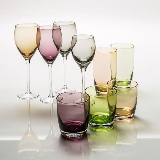 Cryspo Trio Amber Glass Water made of Glass Irid Goblet 360ml