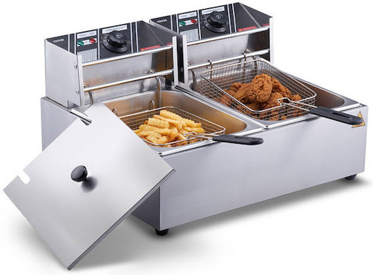 Vevor Electric Fryer Double 5kW Capacity 2x8.6lt