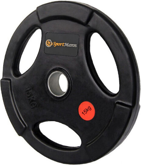 Sportmann Set Discuri Cauciucate 1 x 15kg Ø51mm cu Mânere