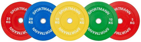 Sportmann Scheibenset Gummierte 1 x 25kg Ø51mm