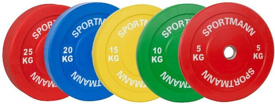 Sportmann Scheibenset Gummierte 1 x 25kg Ø51mm