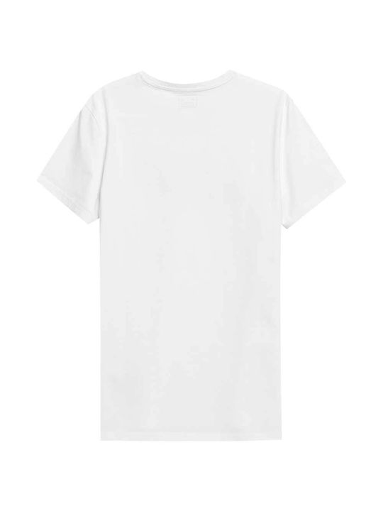 4F Herren T-Shirt Kurzarm Weiß