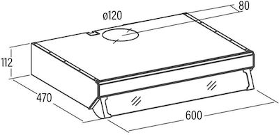 Cata F-2260 BR Free-standing Hood Recirculating 60cm Brown