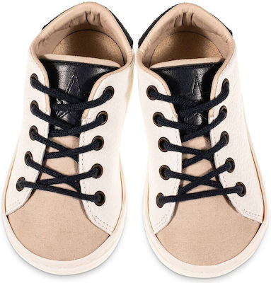 Beige Baptism Leather Sneakers -WHITE-BEIGE-BLUE