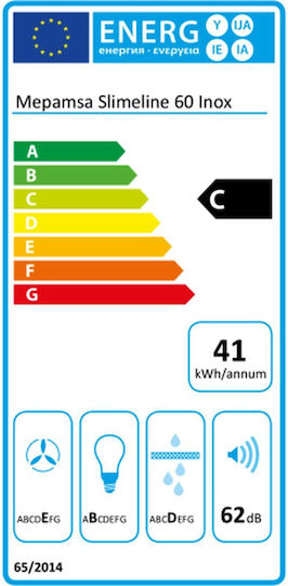 Mepamsa Slimline 60 Συρόμενος Απορροφητήρας 60cm Inox