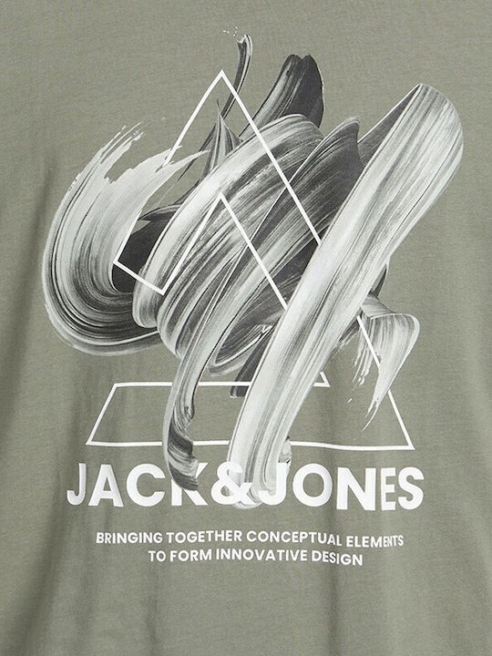 Jack & Jones Ανδρικό T-shirt Κοντομάνικο Ανοιχτό Πράσινο