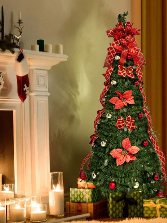 Decorated Christmas Green Tree with Metallic Base H160pcs