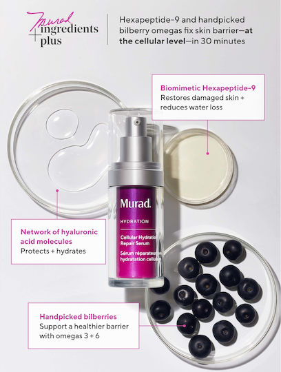 Murad Cellular Hydration Barrier Repair Ενυδατικό & Αντιγηραντικό Serum Προσώπου με Πεπτίδια & Υαλουρονικό Οξύ για Θρέψη 28gr