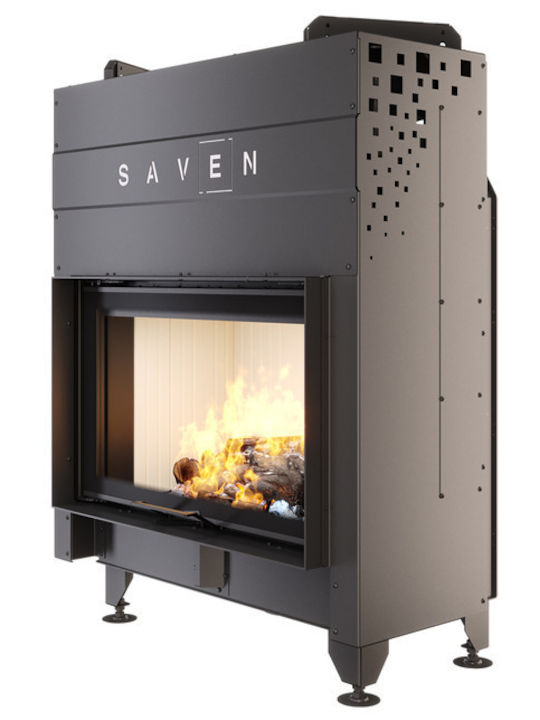 Saven Wood Fireplace Insert with Straight Window