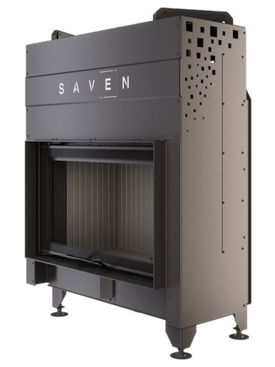 Saven Wood Fireplace Insert with Straight Window