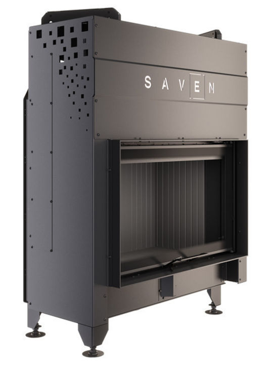 Saven Wood Fireplace Insert with Straight Window