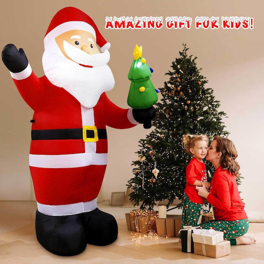 Inflatable Illuminated Santa Claus Red 22.7x17.9cm Vintoney Qm-laoren Christmas