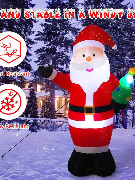 Inflatable Illuminated Santa Claus Red 22.7x17.9cm Vintoney Qm-laoren Christmas