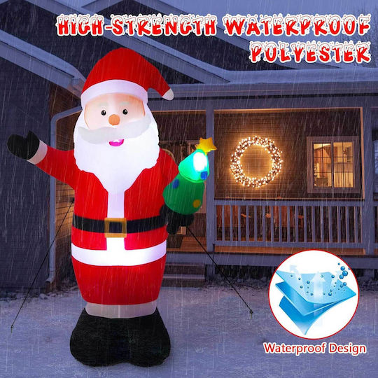 Inflatable Illuminated Santa Claus Red 22.7x17.9cm Vintoney Qm-laoren Christmas