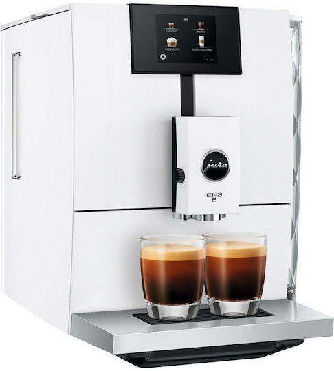 Jura Ena 8 Full Nordic Αυτόματη Μηχανή Espresso 1450W Πίεσης 15bar με Μύλο Άλεσης Λευκή 15491