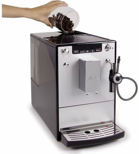 Melitta Caffeo Solo & Perfect Milk Automatic Espresso Coffee Machine 1400W Pressure 15bar for Cappuccino with Grinder Silver 208135
