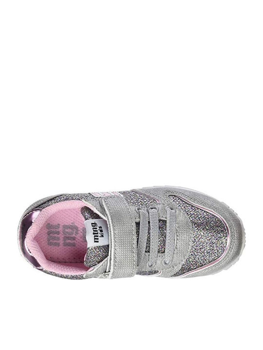 Kinder Sneakers mit Klettverschluss Silber