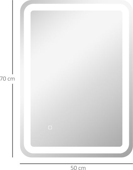HomCom 834-660V90SR Καθρέπτης LED Touch 70x50см сребърен