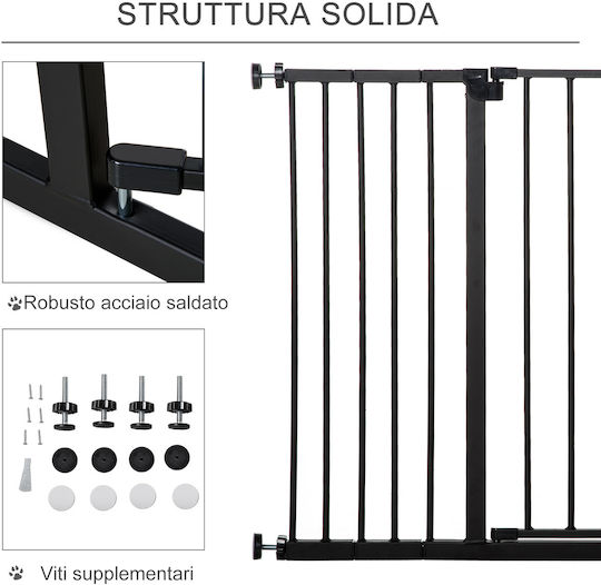 Pawhut Door Dog made of Metal in Black Color 107 x 76cm