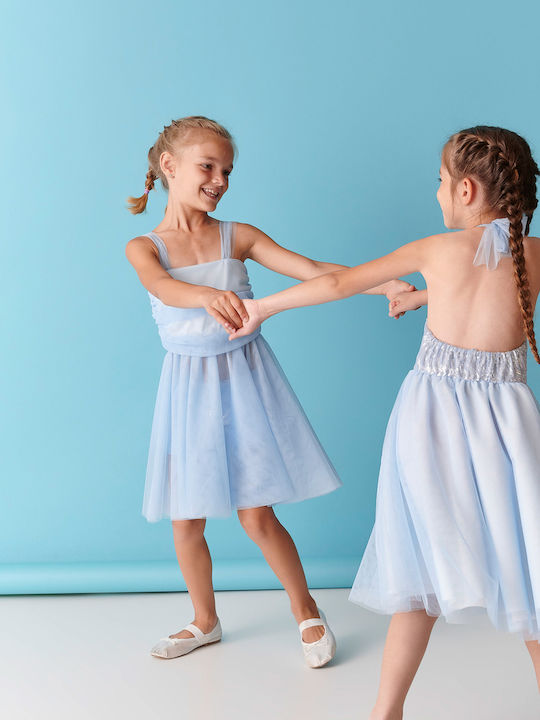 Two In A Castle Kids Dress Light Blue