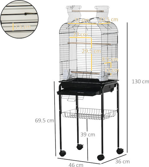 Pawhut Rodent Cage 46x36x130cm