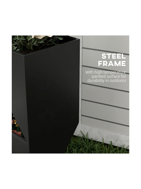 Outsunny Pot Metallic Black 30x30x100cm.