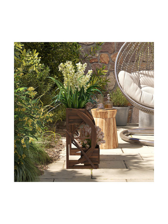 Outsunny Wooden Planter Box 55x32x56cm