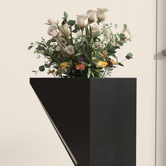 Outsunny Саксия Метал Черно 30x30x100см.