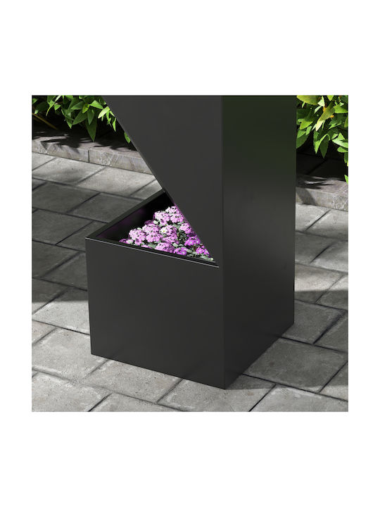 Outsunny Pot Metallic Black 30x30x100cm.