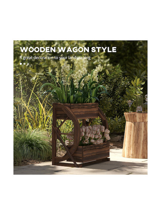 Outsunny Wooden Planter Box 55x32x56cm