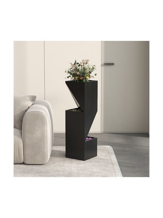 Outsunny Pot Metallic Black 30x30x100cm.