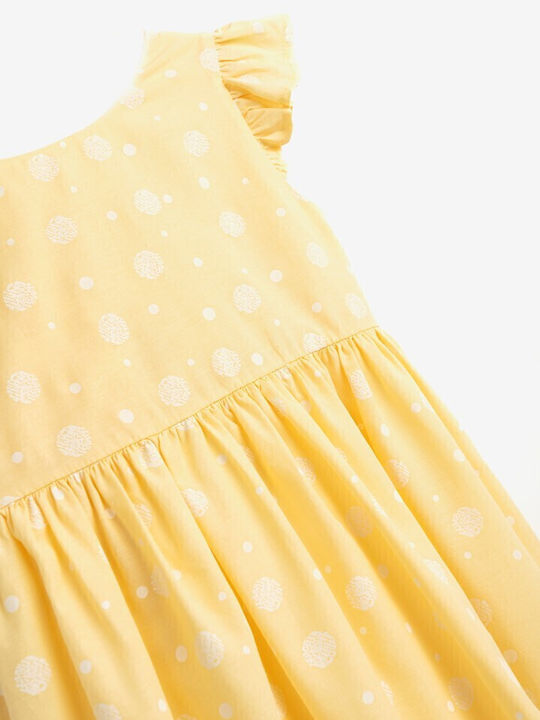 Детска Рокля Къс ръкав На точки Yellow