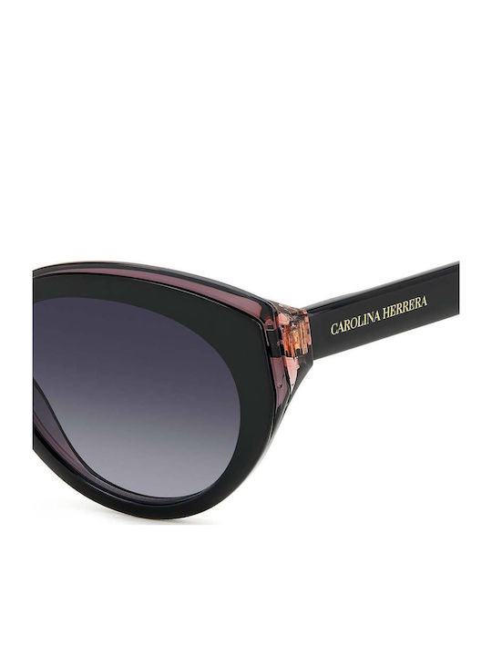 Carolina Herrera Women’s Sunglasses with Black Horn-Rimmed Frame and Grey Gradient Lens HER 0250/S 807/9O