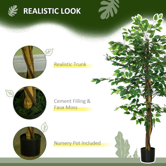 Plantă Artificială în Ghiveci Green 150cm HomCom