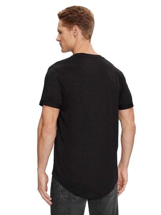 Calvin Klein Badge T-shirt Bărbătesc cu Mânecă Scurtă Negru