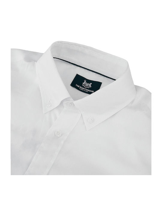 Fil A Fil Short-sleeved Cotton Shirt White