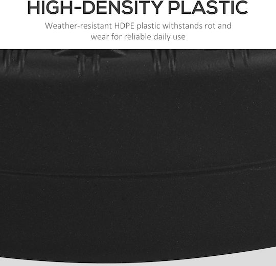 Outsunny Umbrella Stand made of Metal Black Velvet-Black Metal 51x51x36cm
