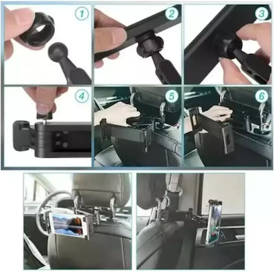 Mobile Phone Holder Car with Adjustable Hooks Black