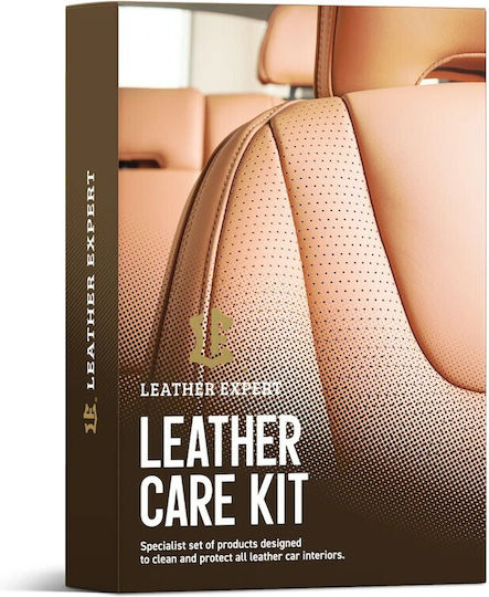 Leather Expert Set De Curățare Strălucire și Protecție Pentru Piese Din Piele Auto 250ml