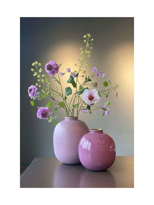 PiP Studio Διακοσμητικό Βάζο Μεταλλικό Λιλά Φ23xΥ23cm
