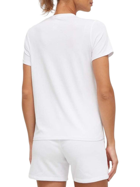 DKNY Damen Sportliche Bluse Kurzärmelig White