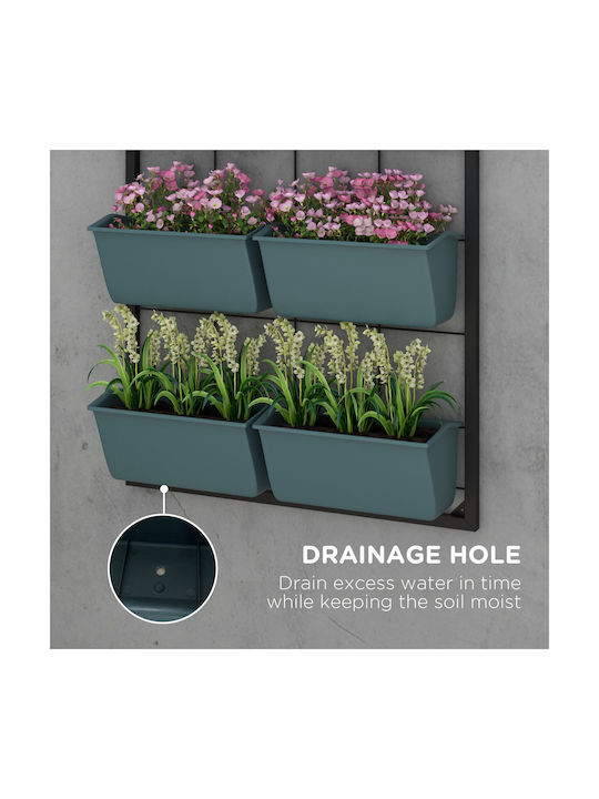 Outsunny Pot Plastic Dark Green 52x14x66cm.
