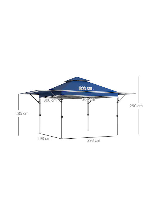 Outsunny Garten Freistehend Gazebo Blau 5x3cm
