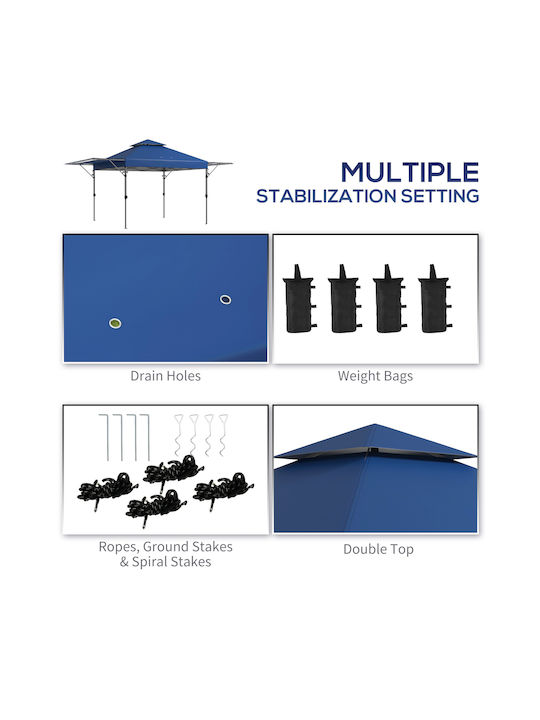 Outsunny Garten Freistehend Gazebo Blau 5x3cm