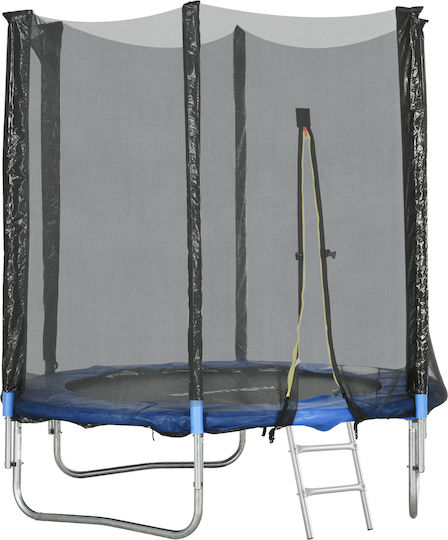 Sportnow Outdoor Trampoline Diameter 180cm with Ladder & Net Blue