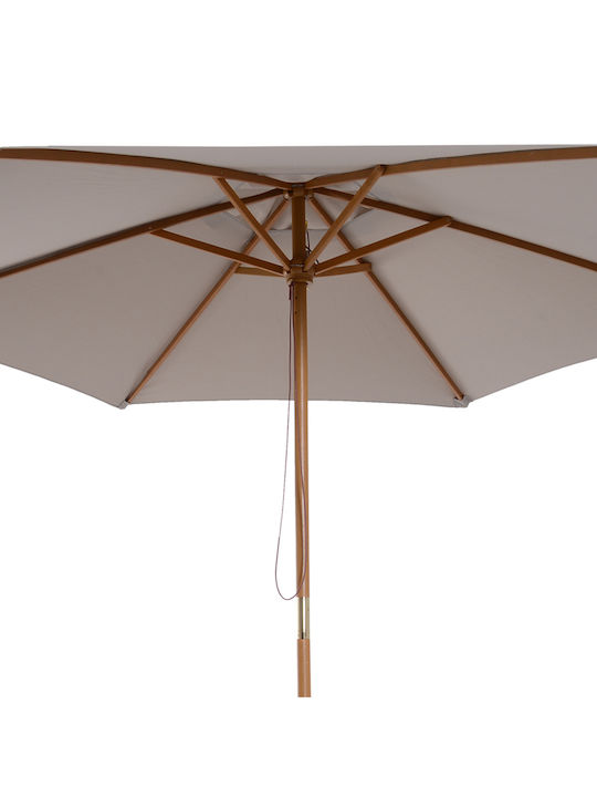 Ομπρέλα Στρογγυλή Ξύλινη Garden Γκρι Φ2.5xΥ2.3m