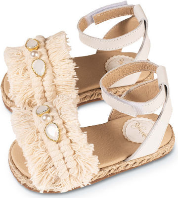 Babywalker Ecru Baptism Leather Sandals